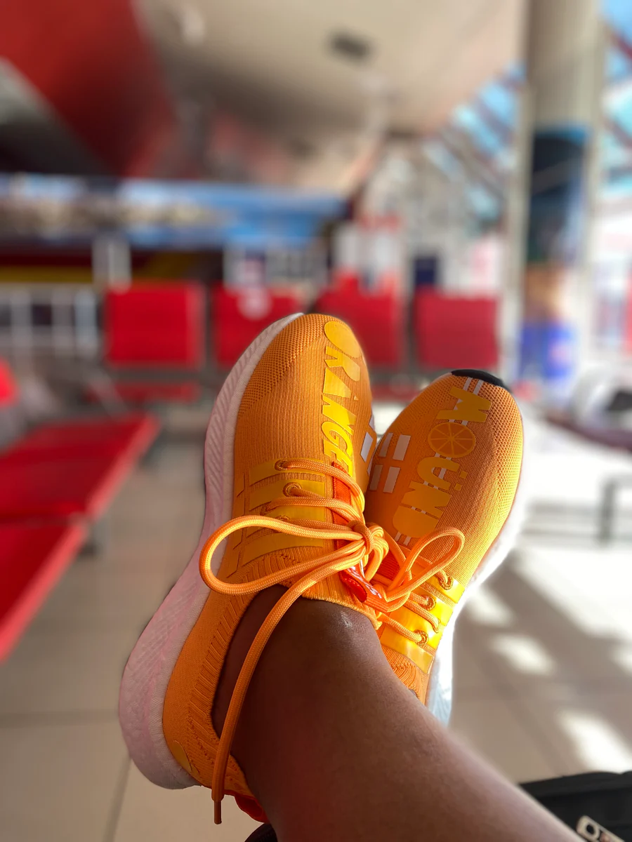 Orange Mound awareness shoe