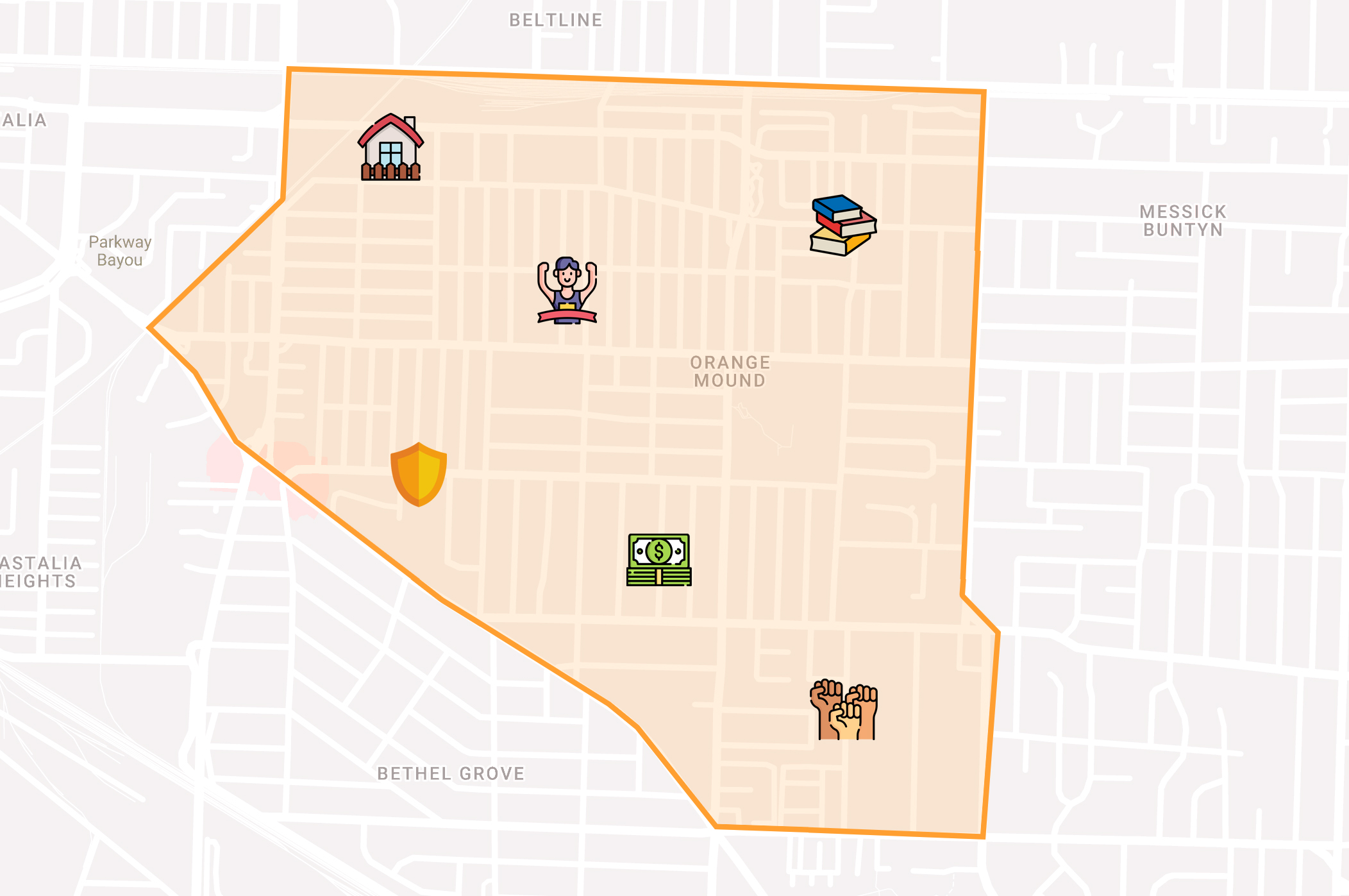 Orange Mound Zone Map